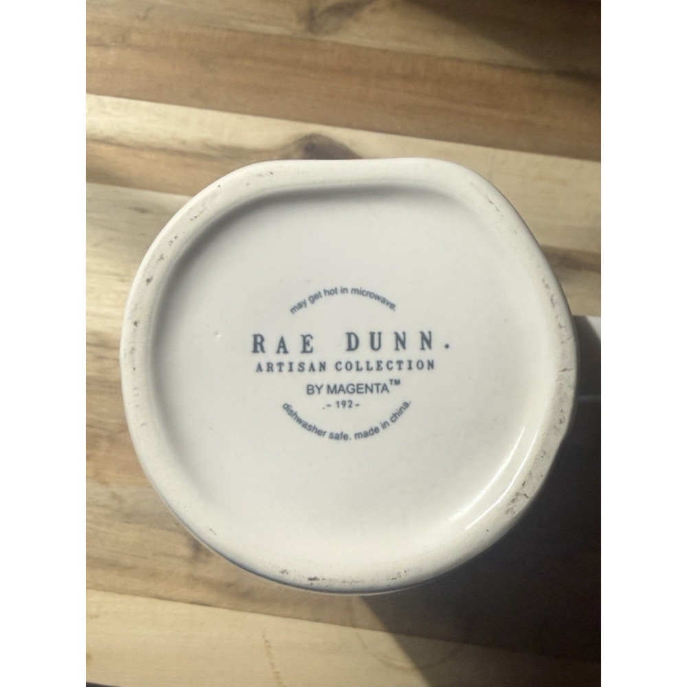 Rae Dunn Artisan Collection HANNAH White Ceramic Coffee Mug Dishwasher Safe - Picture 2 of 2